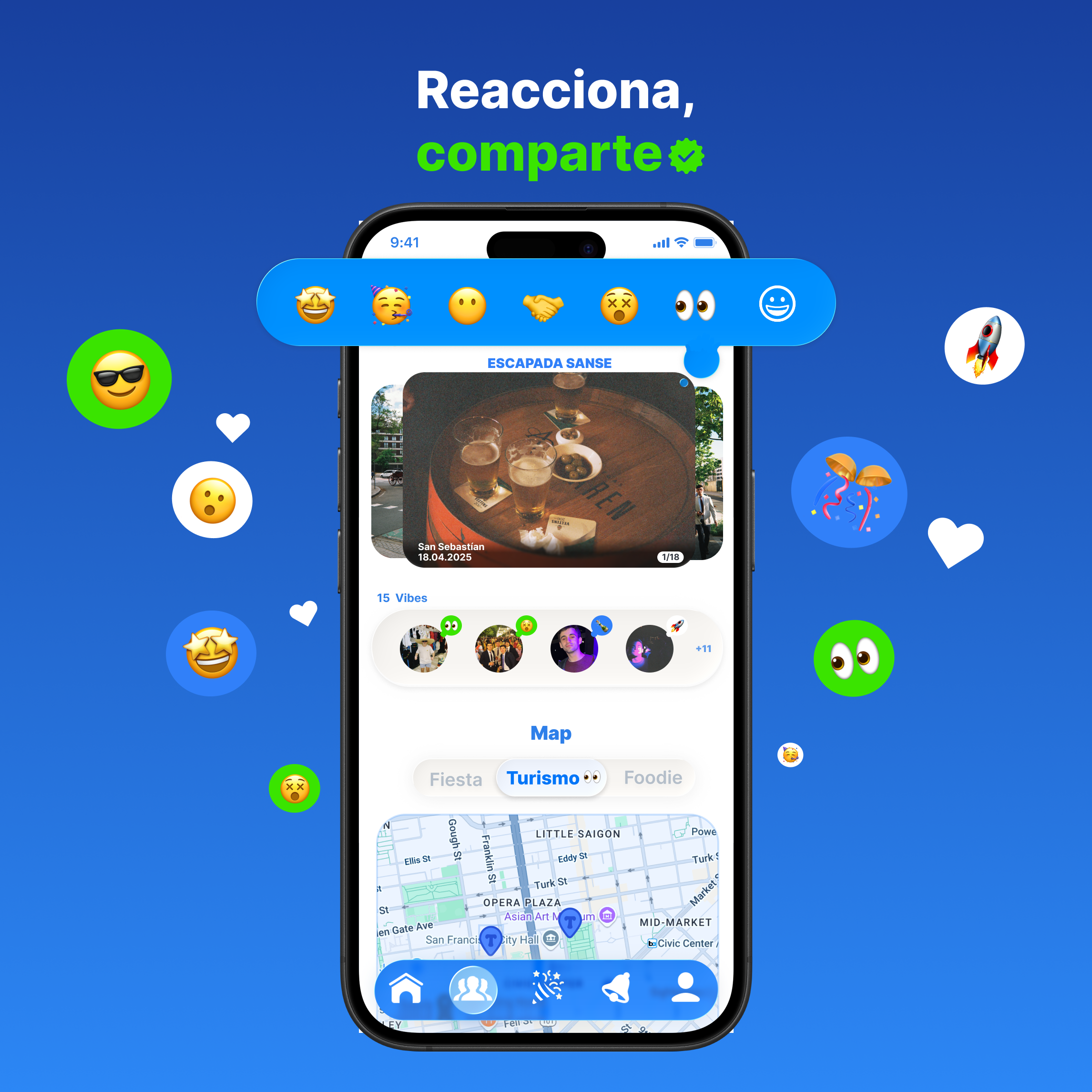 React and share